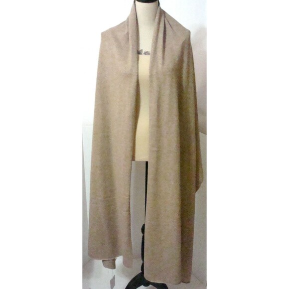 NWT New 100% Cashmere Scarf Wrap Long Womens Tan Ryllace Brown Taupe 100 X 28 - Picture 2 of 14